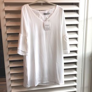 Brand new never been worn bell sleeved white flowy dress
